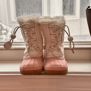 Stylish Pink and White Winter Boots